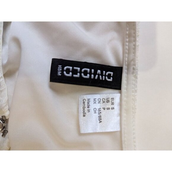 H & M Divided White Lace Party cocktail exposed zipper size S sleeveless  mini - Picture 7 of 7